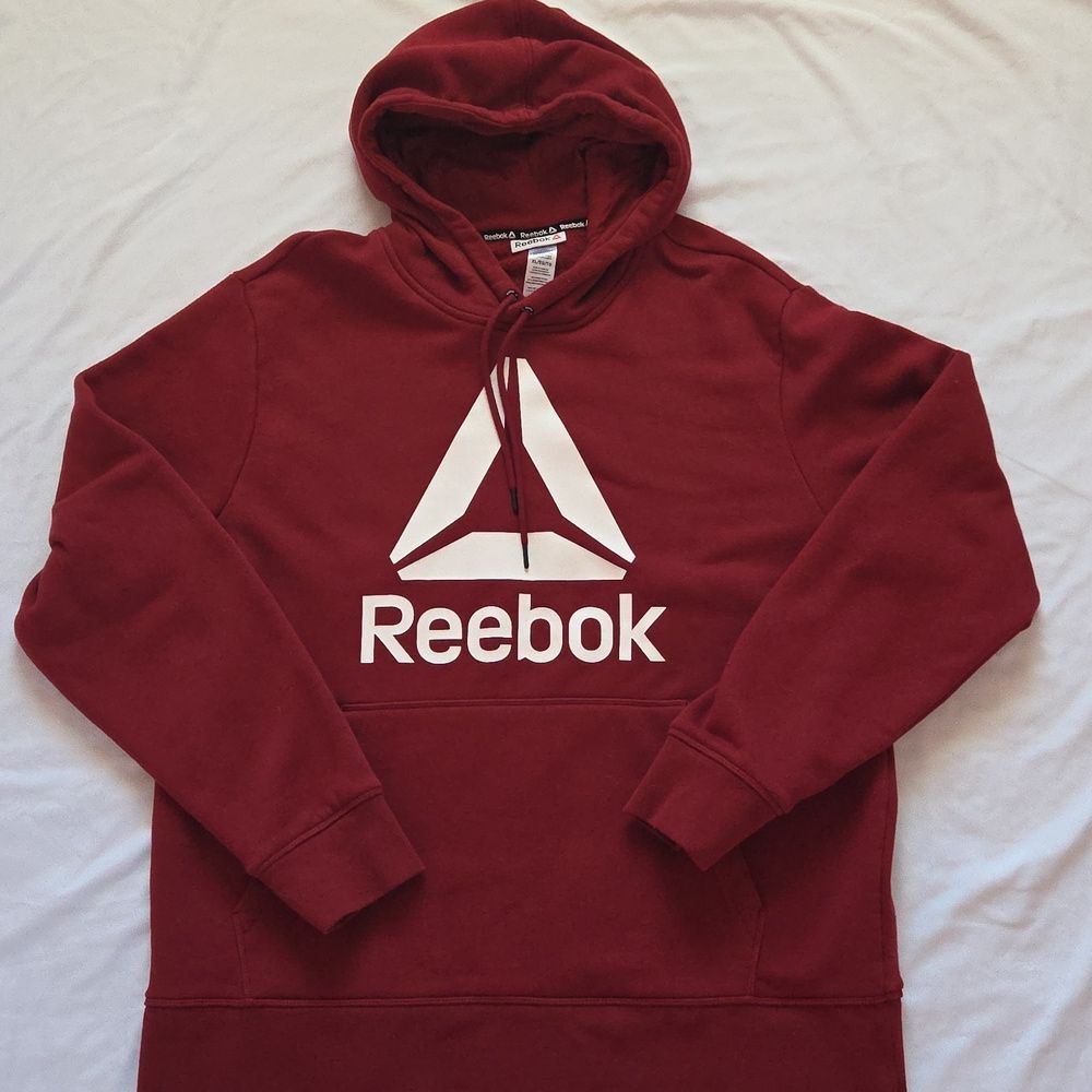 Reebok Red With White Logo Classic Hoodie Mens Size XL